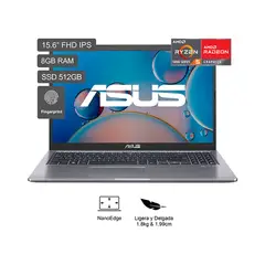 ASUS - LAPTOP M515 M515UA-BQ483W RYZEN 5 8GB RAM 512GB SSD 15.6''