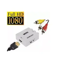 GENERICO - Convertidor Adaptador Hdmi A Av Rca 1080p Full Hd Video - Blanco