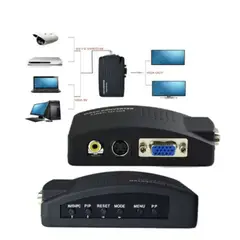 GENERICO - Adaptador Conversor De Rca Svideo A VGA Convertidor Tv- Negro