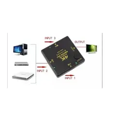 GENERICO - Multiplicador 3 Puertos Hdmi 4k Tv Dvd Switch Ultra Hd 3 to 1