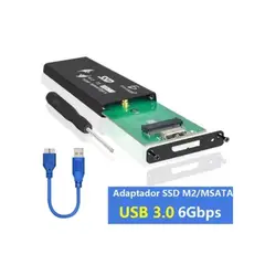 GENERICO - Adaptador Convertidor Case Ssd Mini M.2 Ngff Sata A Usb 3.0 - Plata