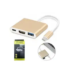 GENERICO - Convertidor Tipo C A Hmdi 4k Usb 3.0 tipo C 3 En 1 Multiport