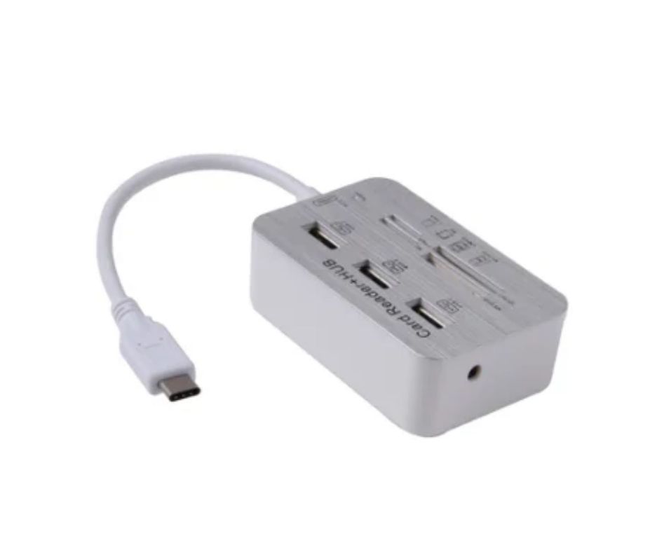 Lector de tarjetas tipo C Micro Sd,sd/mmc, Md, + hub 3 Puertos Usb 3.0