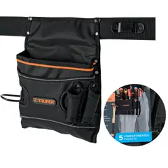 TRUPER - Porta herramientas de poliéster, 5 compartimentos,