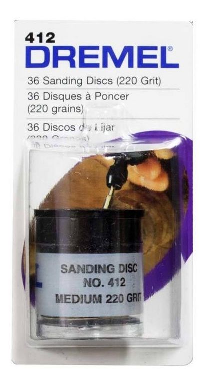 Discos de Lija Grano 220 Diametro 3/4" x 36 Unidades 412