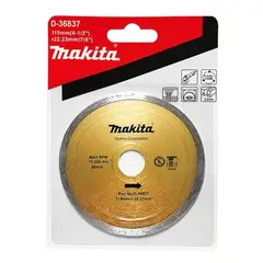 MAKITA - Disco Diamantado Borde Continuo 115 x 22.23 x 17 mm D-36837