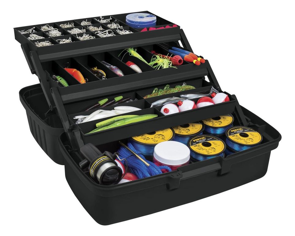 Caja para pesca de 16" con 3 bandejas deslizables
