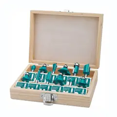 TOTAL TOOLS - SET DE FRESAS 12MM 12PZS PARA RUTEADORA CANTEADORA TOTAL - TACSR2121