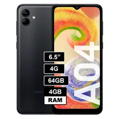 Celular Galaxy A04 4GB RAM 64GB Negro