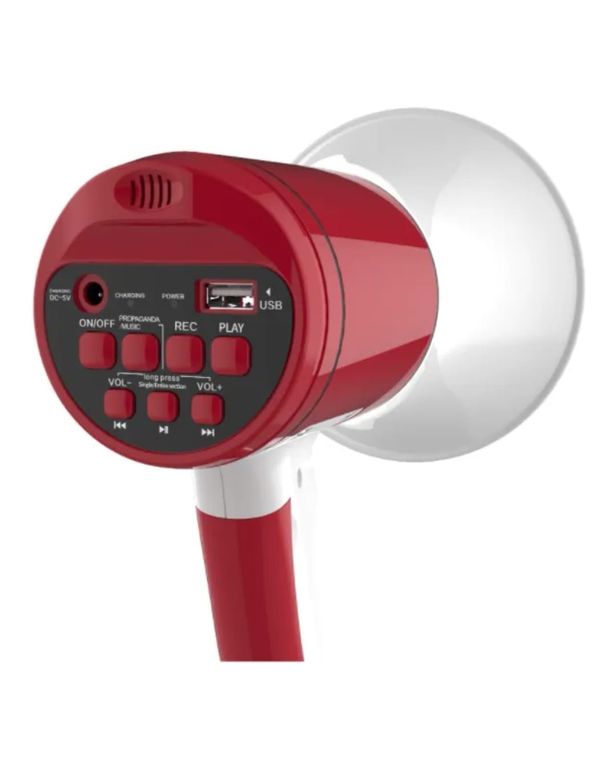 MEGAFONO RECARGABLE ROJO 40W GRABADORA USB BLUETOOTH