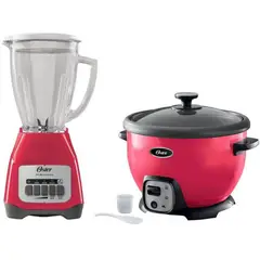 OSTER - Combo Licuadora Vaso de Vidrio + Olla Arrocera 1.8 lt BLSTKAGMPB