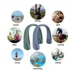 GENERICO - Ventilador de cuello portatil recargable - Verde