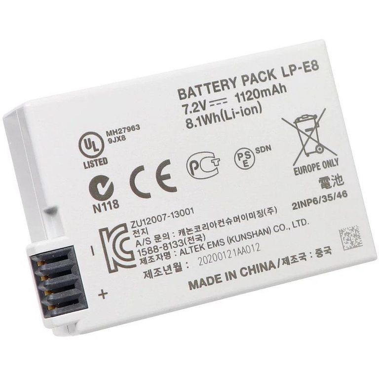 Original 1120mah lp-e8 lpe8 bateria para cámara eos