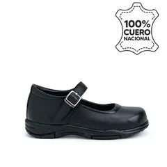 RABBIT - Zapato Escolar Reina Casual ANGELA-009 Negro Cuero
