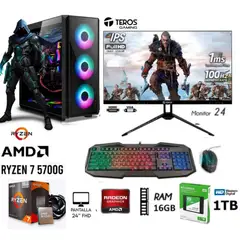AMD - COMPUTADORA PC RYZEN 7 5700G +RAM 16GB +DISCO SSD 1TB +MONITOR 24 FHD