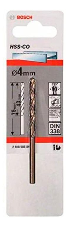 Broca Metal Cobalto HSS-Co 4.0 x 43 x 75