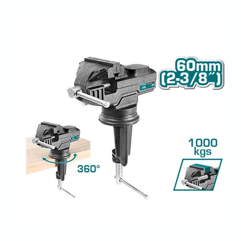 TORNILLO DE BANCO CON BASE GIRATORIA 60MM 1000KG TOTAL - THT6126
