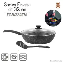 FINEZZA - Sarten Ultragranito de 32 cm con Tapa 3 Piezas FZ-W332TM