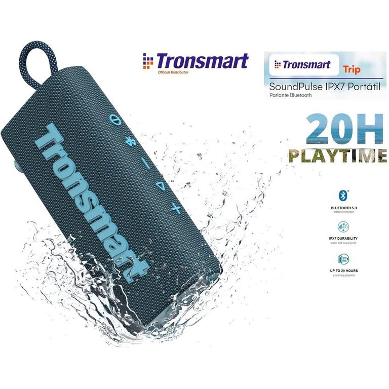 Parlante Bluetooth Trip - Azul IPX7- 20hrs musica
