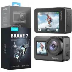 AKASO - Cámara de Acción Brave 7 4k30fps con doble pantalla y accesorios
