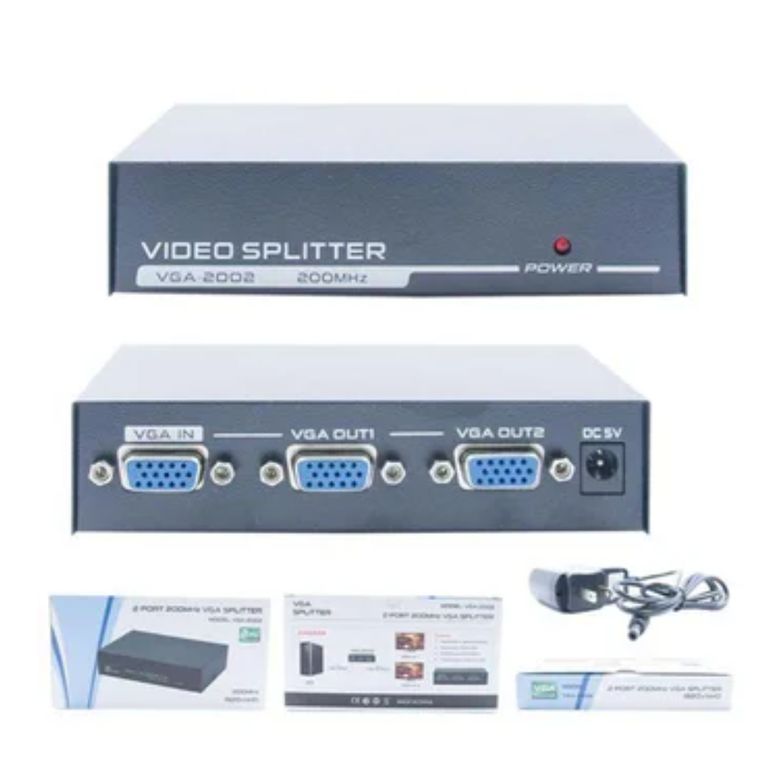 Splitter Vga 2 Puertos 200mhz 1920x1440 30 Metros Vga-2002