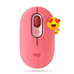 LOGITECH - Mouse pop inalambrico Bluetooth USB boton emojis - Rosa