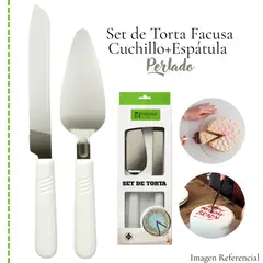 FACUSA - Set de Torta Cuchillo y Espátula Perlado