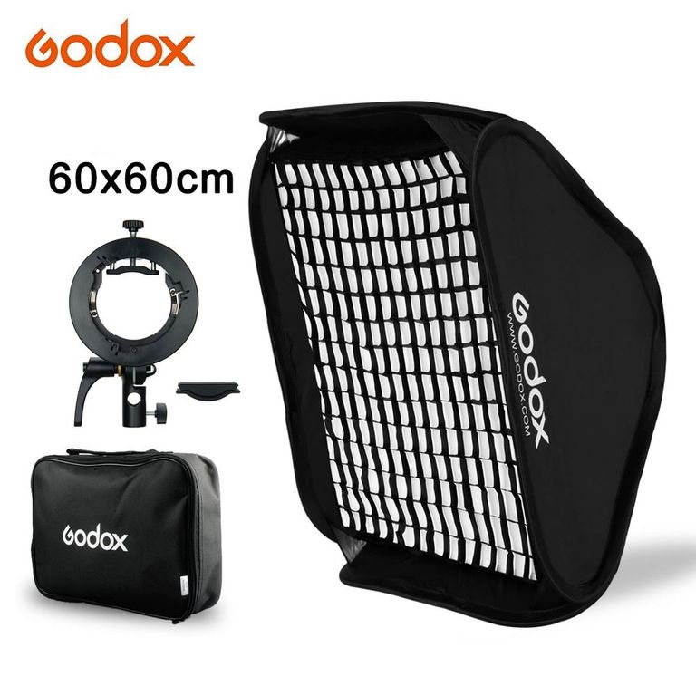 Softbox 60x60cm Incluye Estuche Grilla Bracket S2 Bowens