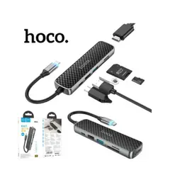 HOCO - 6 en 1 tipo C a HDMI USB 3.0 + TF Micro SD Lector de tarjetas hub