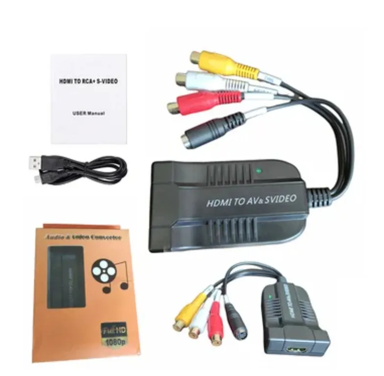 1080p convertidor Hdmi a AV Svideo Convertidor De Audio Adaptador