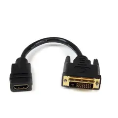 GENERICO - Convertidor HDMI hembra a DVI 24 + 1 Macho cable 20 cm