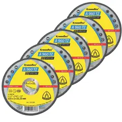 KLINGSPOR - Pack x 5 : Disco Corte Inox. 4.1/2" x 7/8" x 1mm A960TZ - Negro