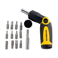 GENERICO - Desarmador Plegable 14 en 1 Crossmaster 9940976 -  Amarillo