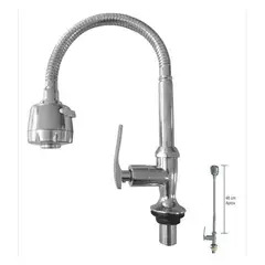 C AND A TOOLS - Llave Lavadero Flexible Mueble Ac. Inox. Modelo Z C&A - Cromado