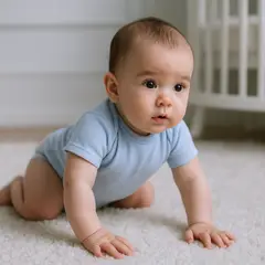 ECOBEBE - Body Bebé Manga Corta Sky Blue - 100 Algodón Orgánico