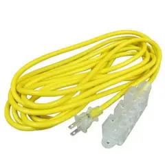 HOME LIGHT - Extensión Amarilla de 5mts x 3 Tomas - Amarillo