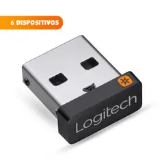LOGITECH - Receptor USB Unifying hasta 6 Dispositivos - Negro