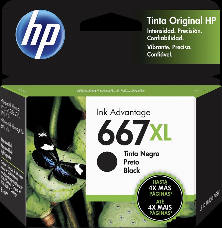 Cartucho Tinta 667 Negro Alto Rendimiento Deskjet Plus