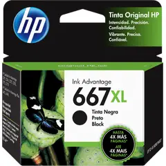 HP - Cartucho Tinta 667 Negro Alto Rendimiento Deskjet Plus