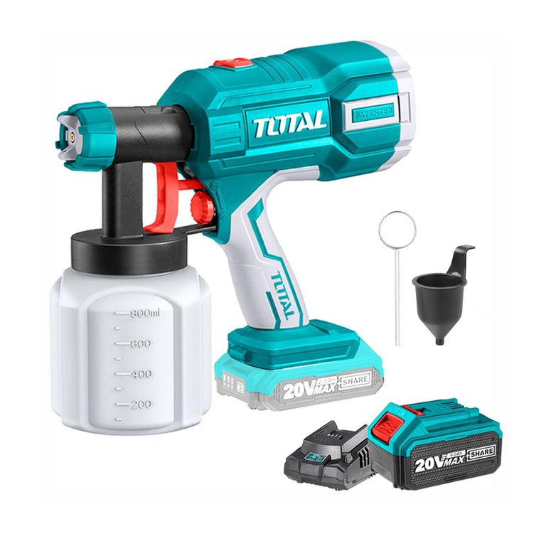 PISTOLA DE PINTAR 20V COMPRESOR INALAMBRICO BAT 4 AH TOTAL