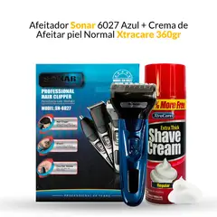SONAR - Afeitador 6027 azul+ crema de afeitar xtracare -piel normal
