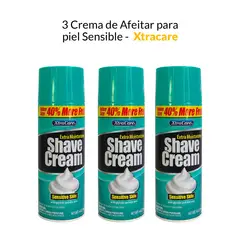 GENERICO - 3 crema de afeitar xtracare 396 gr - para piel sensible