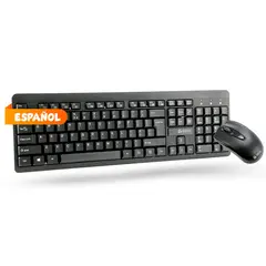 TEROS - Kit Teclado Mouse TE 4061N Inalambrico USB - Español Negro