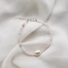 INTUERI - Pulsera Laila perla plata