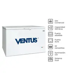 VENTUS - Congeladora horizontal dual CTVD-330 Blanco 290L