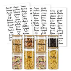 INSPIRA - Etiquetas Stickers para Frascos de Especias 42 Unidades