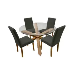 HOME PREMIUM - Juego de Comedor 4 Sillas Italo Negro.