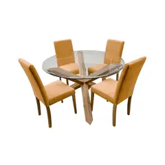 HOME PREMIUM - Juego de Comedor 4 Sillas Italo Ladrillo.