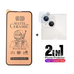 GENERICO - Pack/Vidrio Protector de Cámara Y Mica Cerámica Mate iPhone 13