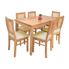 HOME PREMIUM - Juego de Comedor 6 Sillas Vilma Crema.